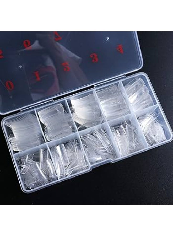 علبة أطراف أظافر أكريليك - 500 قطعة أظافر صناعية نصف غطاء عالية الجودة للأكريليك والجل الصلب - Image 2