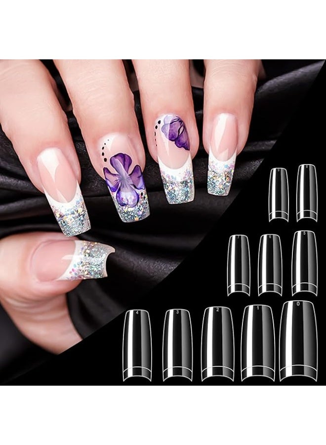 علبة أطراف أظافر أكريليك - 500 قطعة أظافر صناعية نصف غطاء عالية الجودة للأكريليك والجل الصلب - Image 3