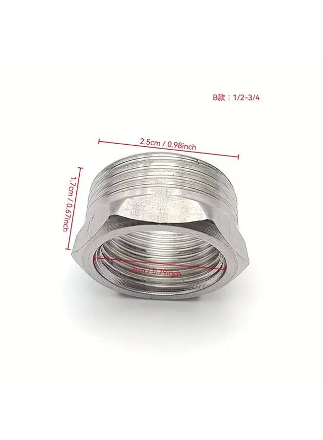 Hexagonal Stainless Steel Reducer Fitting Type B 1 2 3 8 1 2 3 4 1 2 1 3 4 1 Inch Universal Thread Standard - Image 1