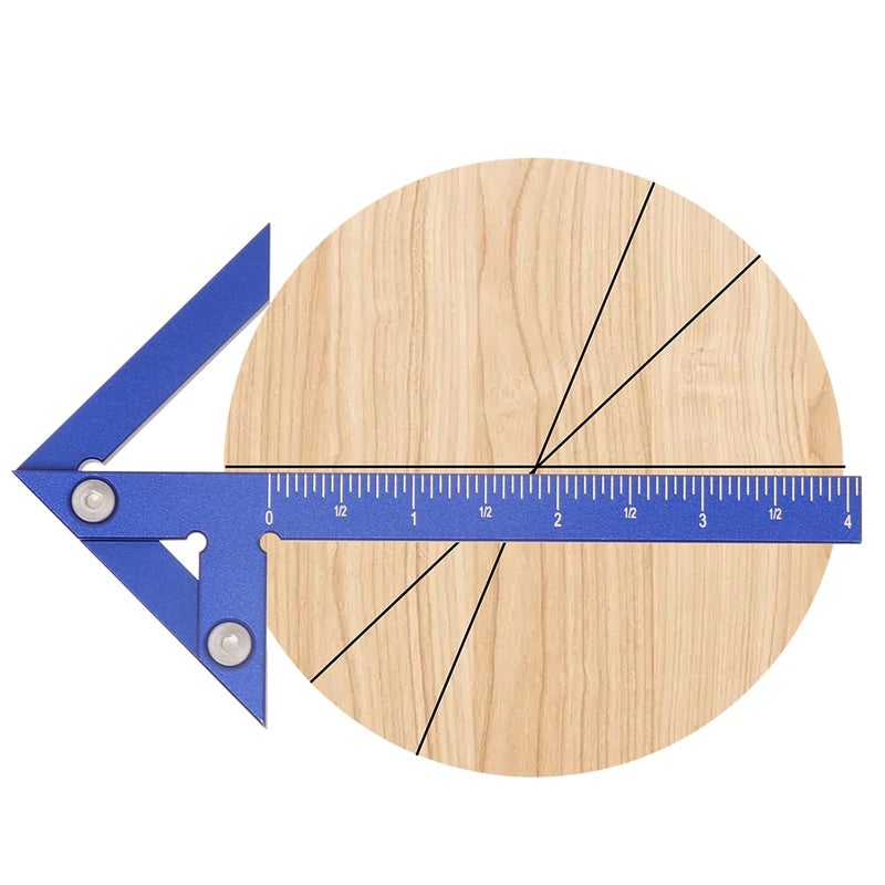 KETIPED Aluminum Imperial Circle Center Positioning, 45/90 Degree Positioning Ruler, Right Angle Positioning, Centerline Positioning, Multi-Function Arrow Ruler, High-Precision Measuring Ruler,044BL - Image 1