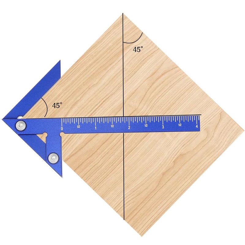 KETIPED Aluminum Imperial Circle Center Positioning, 45/90 Degree Positioning Ruler, Right Angle Positioning, Centerline Positioning, Multi-Function Arrow Ruler, High-Precision Measuring Ruler,044BL - Image 3