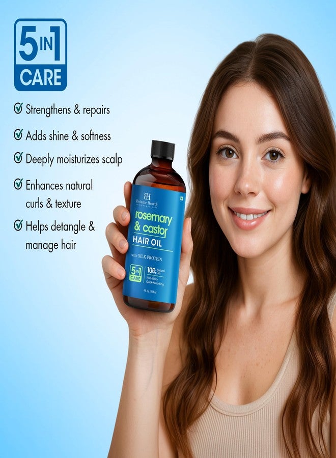 Botanic Hearth Hair Oil for Hair Growth | Strengthening Dry, Frizzy, Damaged Hair & Scalp Treatment | No Parabens or Harmful Sulfates | All Hair Types | Rosemary Castor Hair Oil - 4 Fl Oz - Image 5