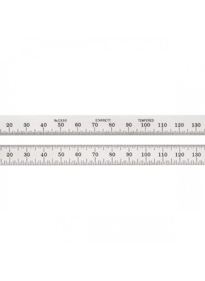 Starrett Starrett Full Flexible Steel Rule with Satin Chrome Finish, Quick Reading, and Millimeter Graduation - 150mm Length, 30 Graduation Type, 0.4mm Thickness - C330-150  - Image 1