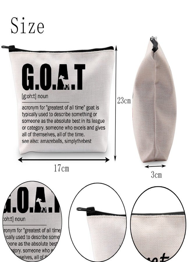 POFULL Special Person Gifts G.O.A.T Greatest Of All Time Cosmetic Bag Goat Inspirational Gift (G.O.A.T Cosmetic Bag) - Image 2