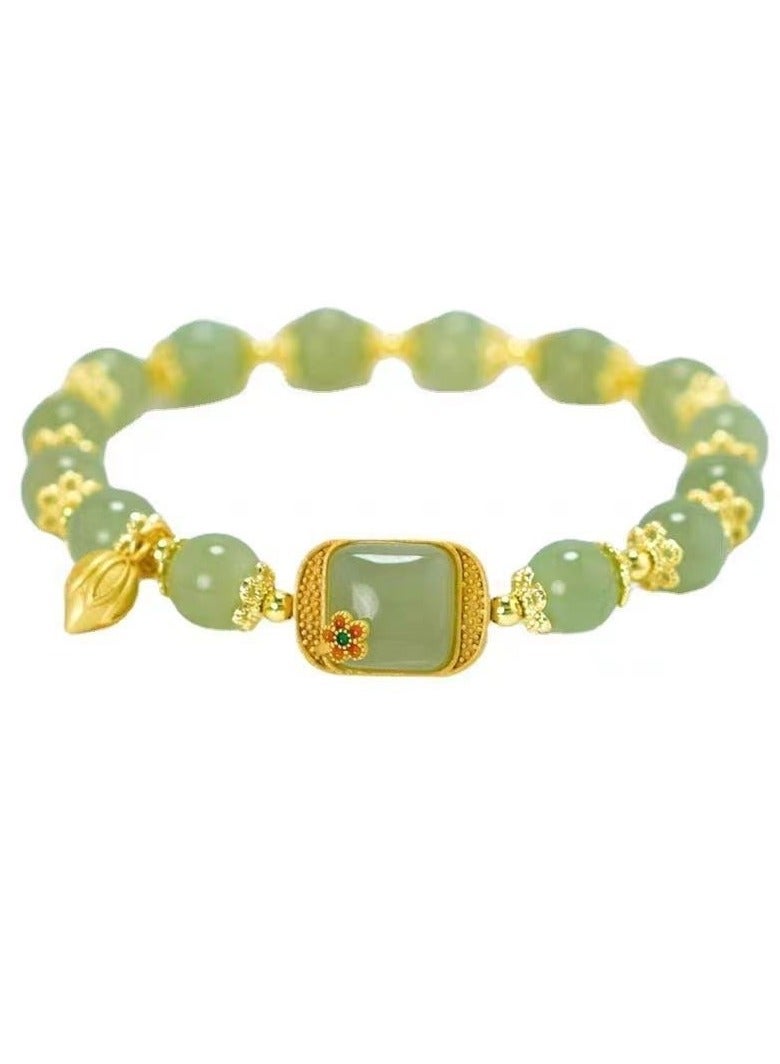 Green Chinese Lotus Double Layers Bracelet  - Image 1