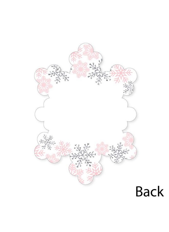 Big Dot of Happiness Pink Winter Wonderland Shaped Thank You Cards Holiday Snowflake Birthday Party And Baby Shower Thank You Note Cards With Envelopes Set Of 12  - Image 5