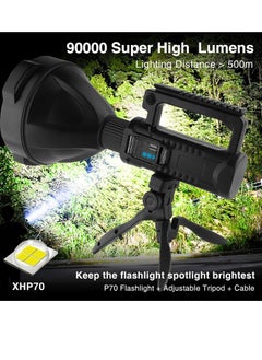 Emergency Lights 90000 Lumen LED Super Bright Searchlight, Rechargeable Spotlight Flashlight , 4 Modes Waterproof Searchlight Spotlight, for Hiking, Camping, Emergency,with Tripod And USB (W5120) - pzsku/Z285C1F5F8066E54AC9A6Z/45/_/1704624843/cf769c0b-353c-4ed7-98ef-8a5b8f99f8ad