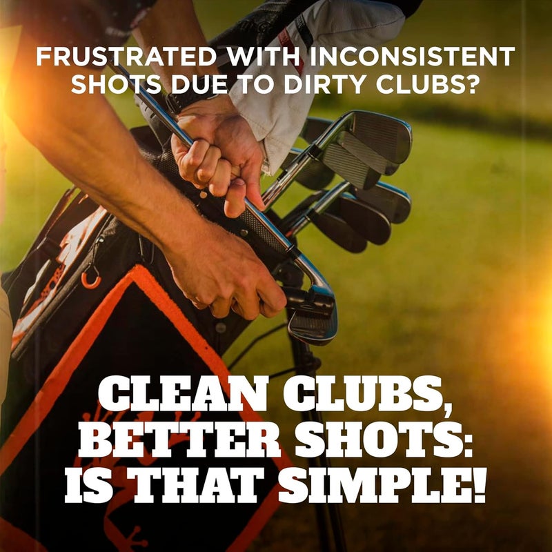 Frogger BrushPro Golf Club Cleaner with Ergonomic Grip and 2.5 ft. Retractable Cord, Sturdy Golf Club Brush and Groove Cleaner for Golfers, Golf Dad - Image 3
