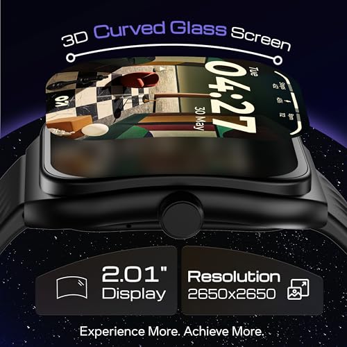 GOBOULT Trail Pro Smartwatch 2.01'' 3D Curved Screen+AMOLED, BT Calling 5.3, 600 Nits Brightness, IP68, 250+ Watchfaces, 120+ Sports Modes, AI Voice Assistant, SpO2 Tracking (Black) - Image 3