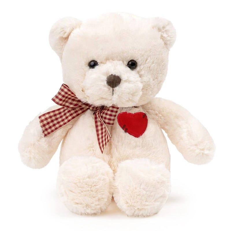 Riuhot Teddy Bear Plush with Heart Cute White Teddy Bear Stuffed Animal Soft Stuffed Anamals Bear Plushie Christmas Birthday Gifts for Girlfriend Boyfriend Kids 138 - Image 3