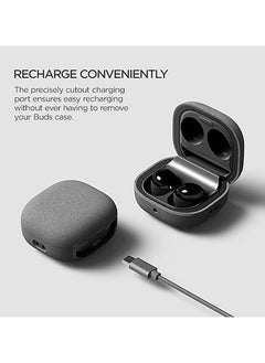Generic fashion Frosted Case compatible with Galaxy Buds FE(2023) Buds2 Pro Case(2022) Galaxy Buds2 Case(2021) Galaxy Buds Pro Case(2021）Comes with cowhide rope and key chain (Frosted ash)  - Image 3