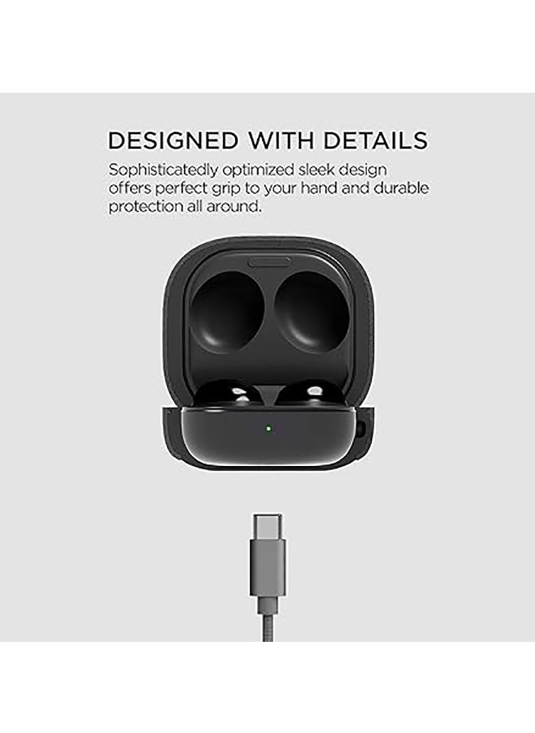 Generic - fashion Frosted Case compatible with Galaxy Buds FE(2023) Buds2 Pro Case(2022) Galaxy Buds2 Case(2021) Galaxy Buds Pro Case(2021）Comes with cowhide rope and key chain (Frosted ash) - Image 1