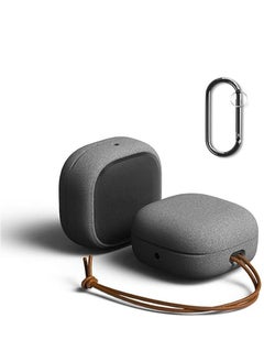 Generic fashion Frosted Case compatible with Galaxy Buds FE(2023) Buds2 Pro Case(2022) Galaxy Buds2 Case(2021) Galaxy Buds Pro Case(2021）Comes with cowhide rope and key chain (Frosted ash)  - Image 1