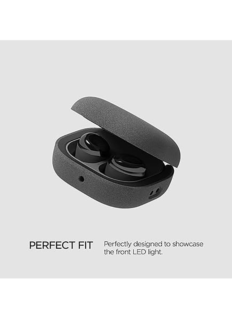 Generic - fashion Frosted Case compatible with Galaxy Buds FE(2023) Buds2 Pro Case(2022) Galaxy Buds2 Case(2021) Galaxy Buds Pro Case(2021）Comes with cowhide rope and key chain (Frosted ash) - Image 1
