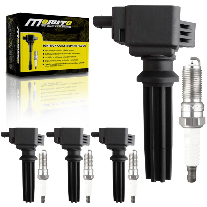 MOAUTO Set of 4 Ignition Coils Pack UF670 CM5Z12029A 4 PCS Iridium Spark Plugs Compatible with Ford Lincoln 20132019 Escape 20152018 Focus Fusion Explorer Edge Taurus MKT MKC 20 23 25 L4