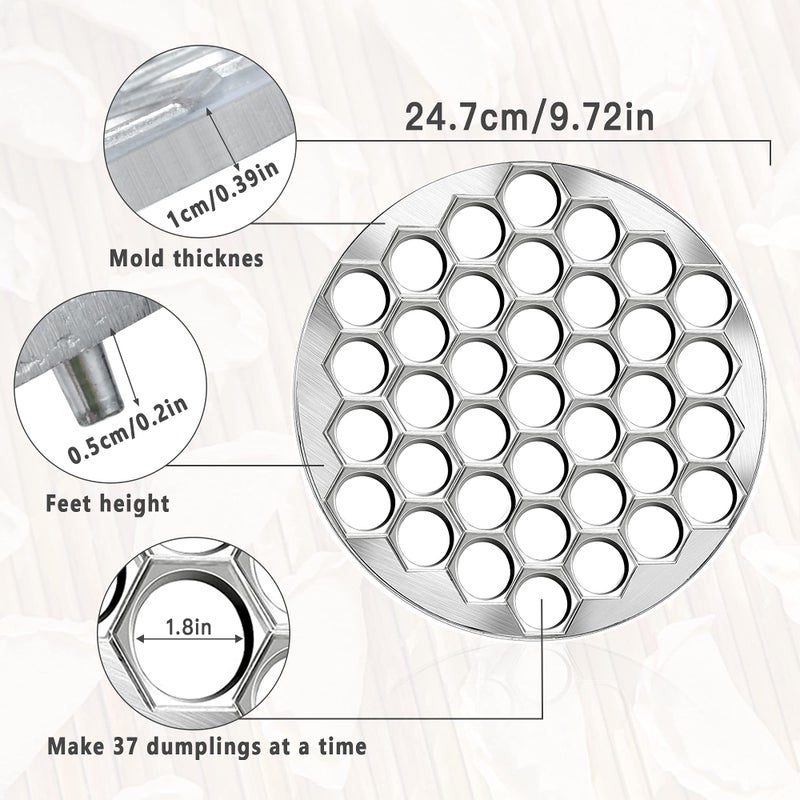 Worldity Ravioli Dumpling Mold  Food Grade Safe Dumplings Maker  Russian Pelmeni Maker With 37 Holes Double  Pastry Ravioli Wheel Cutter And Roller Pin For Making Dumplings Ravioli - Image 2