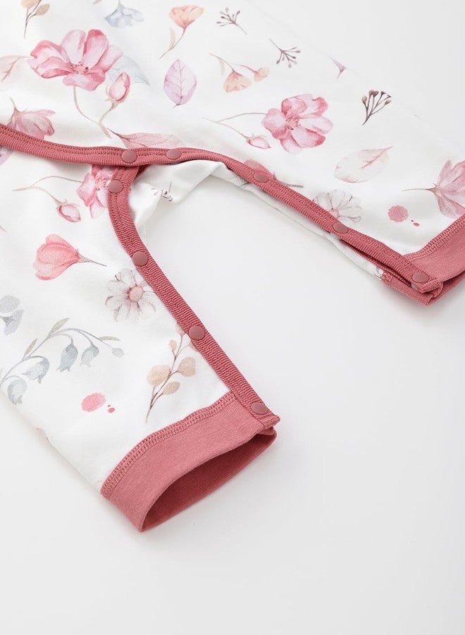 BINIDUCKLING Newborn Kimono Side Tie Wrap Over Romper NB Secret Garden - Image 4