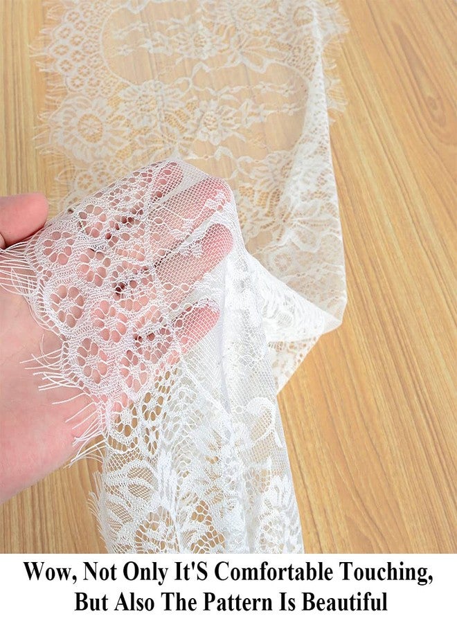 Pardecor Lace Table Runner 13x120 Inch Wedding Table Runners Flower Table Runner Vintage Lace Cloth Runner White Lace Runner - Image 2
