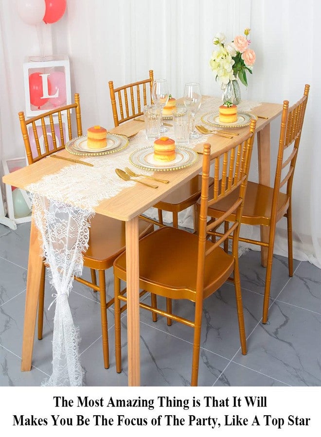 Pardecor Lace Table Runner 13x120 Inch Wedding Table Runners Flower Table Runner Vintage Lace Cloth Runner White Lace Runner - Image 4