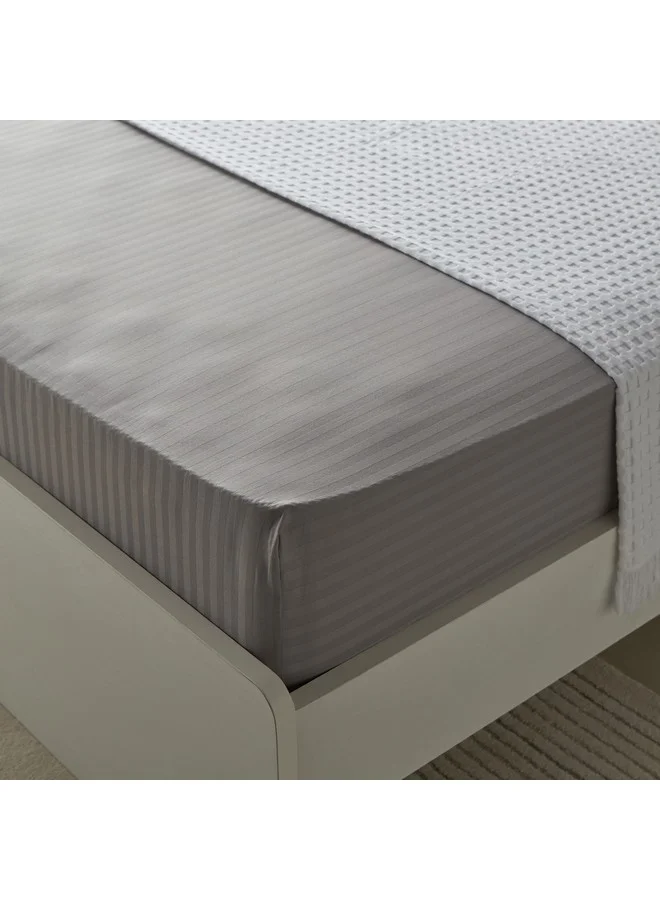 Home Box Hamilton Satin Stripe Queen Fitted Sheet 200 x 36 x 150 cm