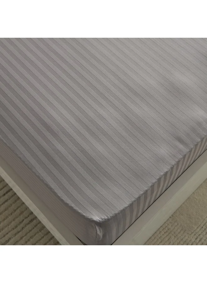 Home Box Hamilton Satin Stripe Queen Fitted Sheet 200 x 36 x 150 cm