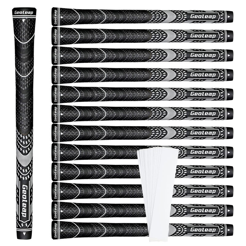Geoleap Golf Grips Set of 13 Grips with Tapes and Grips with All Repair Kits for ChoiceHybrid Golf Club Grips All Weather Contral High Feedback Traction Golf Grips for Men and Women BlackGrips with Tapes Midsize - Image 2