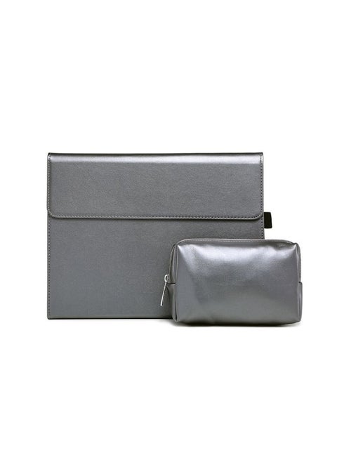 For Surface Pro9/10/x Protective Cover Microsoft Go1/2/3/4 Tablet Pro4/5/6/7-Color:Microfiber Lamb Pattern-gray (protective Sleeve + Power Pack)-Applicable Model:Microsoft SurfaceGO1/2/3/4(TPU Soft Shell)