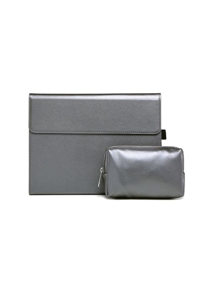 For Surface Pro9/10/x Protective Cover Microsoft Go1/2/3/4 Tablet Pro4/5/6/7-Color:Microfiber Lamb Pattern-gray (protective Sleeve + Power Pack)-Applicable Model:Microsoft SurfaceGO1/2/3/4(TPU Soft Shell)