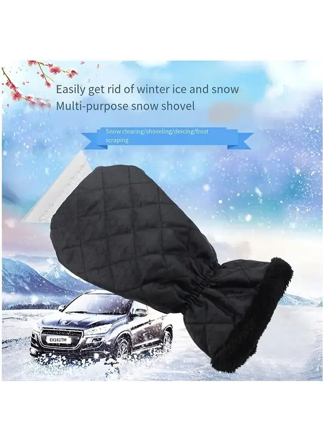 مجرفة ثلج متعددة الاستخدامات للسيارة في الشتاء، مكشطة الجليد الأسود، فرشاة الثلج، قفازات إزالة الجليد - Image 2