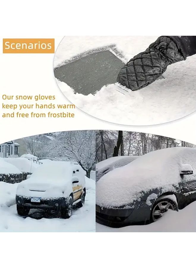 مجرفة ثلج متعددة الاستخدامات للسيارة في الشتاء، مكشطة الجليد الأسود، فرشاة الثلج، قفازات إزالة الجليد - Image 5