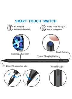 يو إل اتش واي سي قلم ستايلس لجهاز iPad Palm Rejection Active Pencil متوافق (2018-2022) Apple iPad Pro 11/12.9 بوصة، iPad 10/9/8/7/6th Generation iPad Air 5/4/ الجيل الثالث iPad Mini الجيل السادس/الخامس  - Image 5