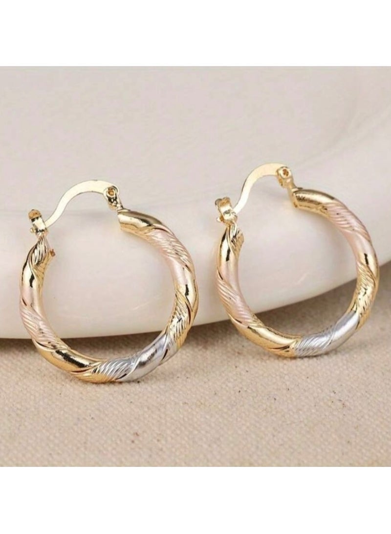 إيكوال حلق اذن نسائي دائري أنيق وعالي الجودة مصنوع من الاستانلس ستيل - Image 3