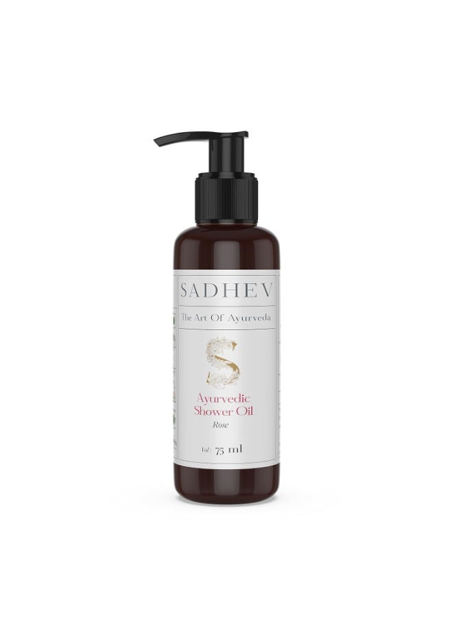 Sadhev Ayurvedic Shower Oil Goodness Of Rose For Hydration And Moistrization - 75 ml (Pack of 1) - Image 4