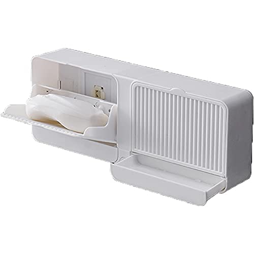 Lemoza No-Drilling Clamshell Soap Box Wall-Mounted With Cover Double Grid-Asphalt Toilet Laundry Soap New Box Soap Box(Plastic, White) - Image 5