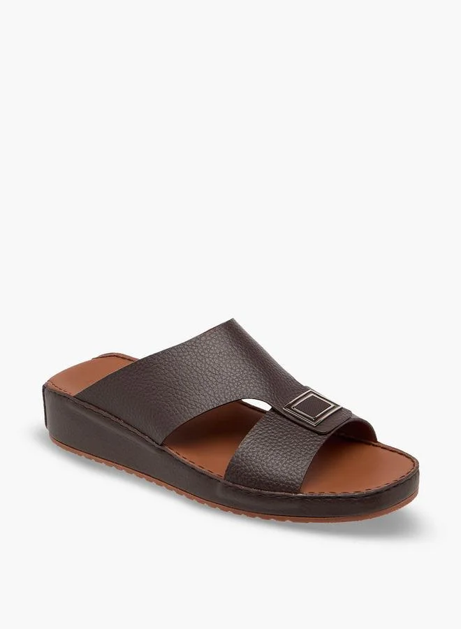 DUCHINI Men Textured Leather Arabic Sandals