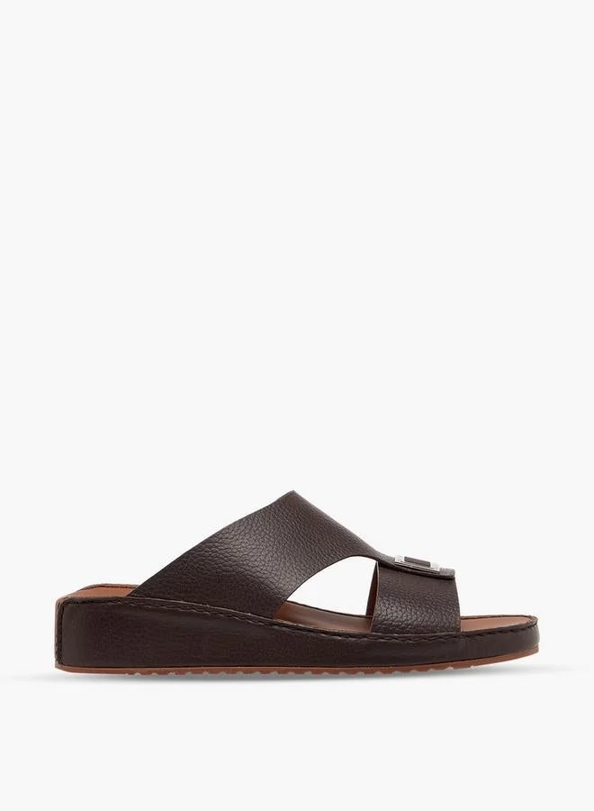 DUCHINI Men Textured Leather Arabic Sandals