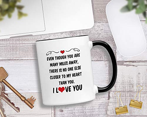Casitika Distance Relationship Gifts for Boyfriend or Girlfriend. 11 oz Valentines Couples Coffee Mug. Gift Idea for Him/Her on Anniversary or Birthday. No One Else Closer to my Heart. - Image 2