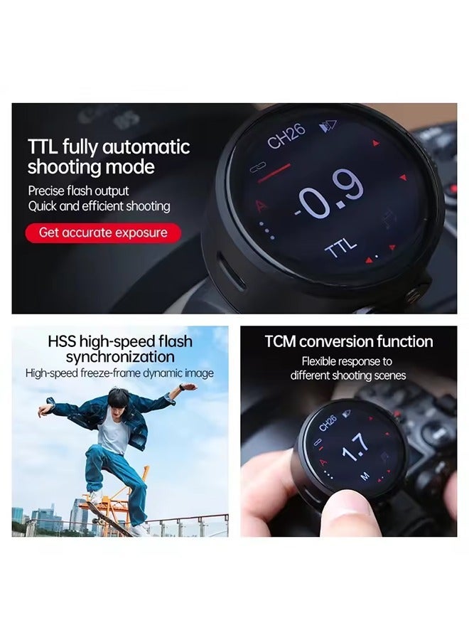 جينبي جنباي تي آر-كيو8 تي تي إل إتش إس إس لاسلكي مُشغّل فلاش شاشة لمس OLED سريعة الشحن للتصوير بـ سوني - Image 4