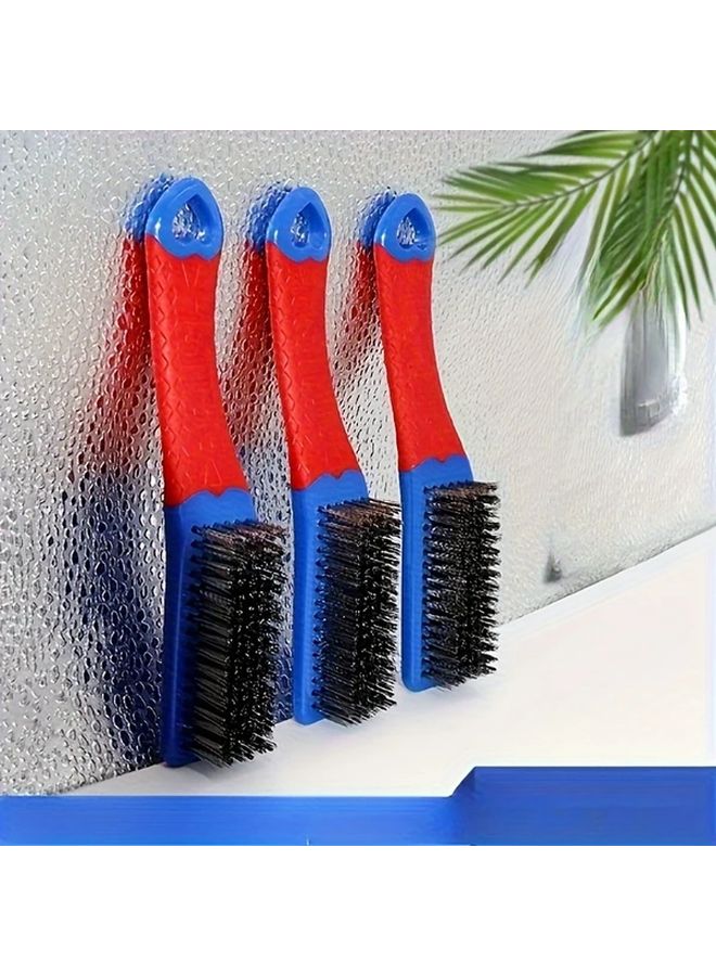 3pcs Blue Heavy Duty Stainless Steel Wire Brush Non Slip Handle Rust Paint Removal - Image 1