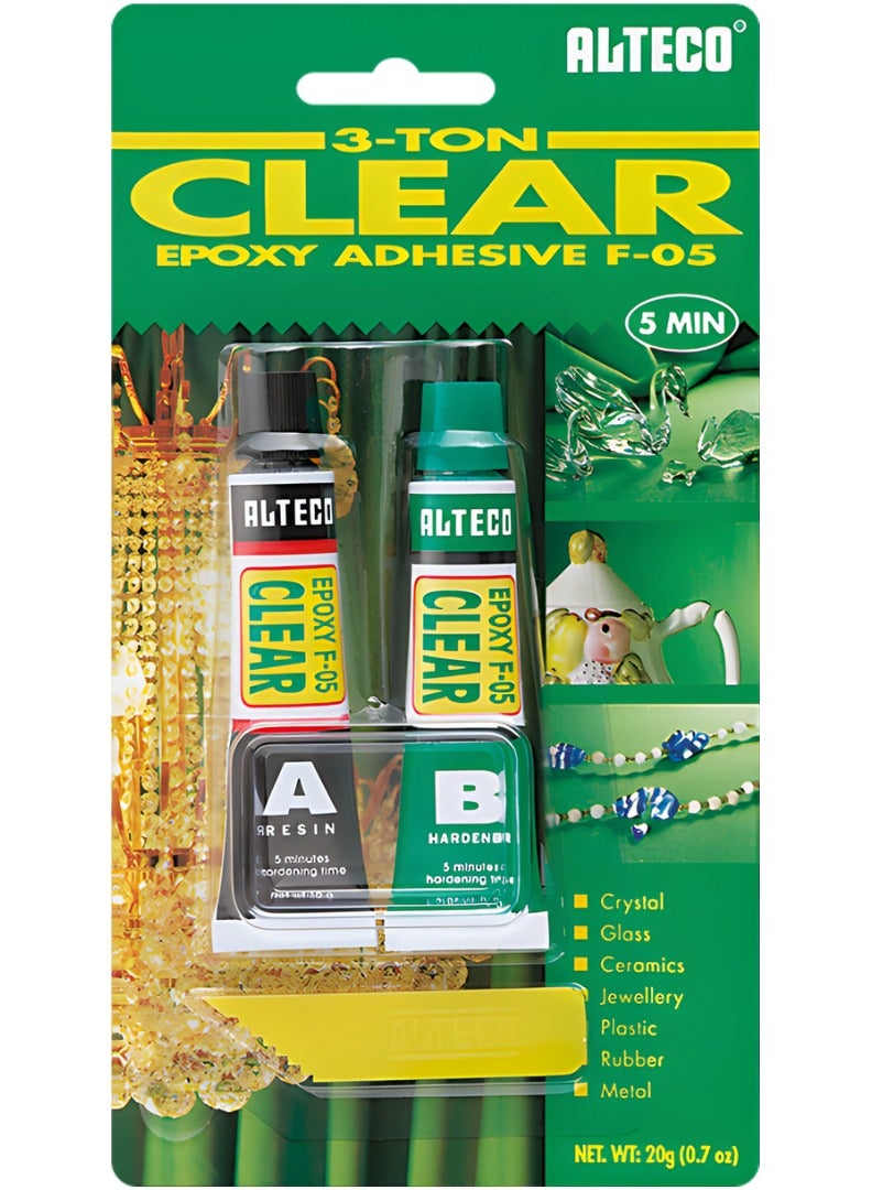 ALTECO F05 Clear Epoxy Adhesive Glue | 5-Min Fast Cure | High-Strength Transparent Resin for Metal, Glass, Wood, Ceramic & Jewelry Repair - Image 1