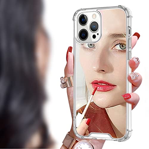 Cavdycidy for iPhone 13 pro Mirror Case for Women,Acrylic Mirror Phone Case That Can Be Used for Outdoor Makeup for Girl Who Love Beauty(Classic Mirror) - Image 1