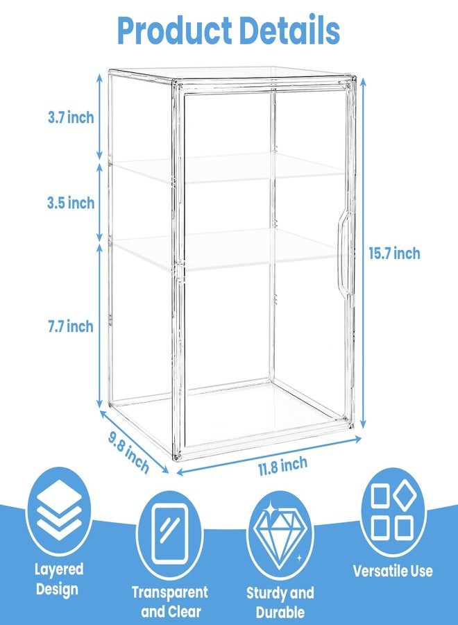 LANLISA Baby Bottle Storage Organizer for Countertop, 3 Tiers Clear Acrylic Bottles Station Organizer, Bottle Storage Container with 2 Removable Dividers - Image 3