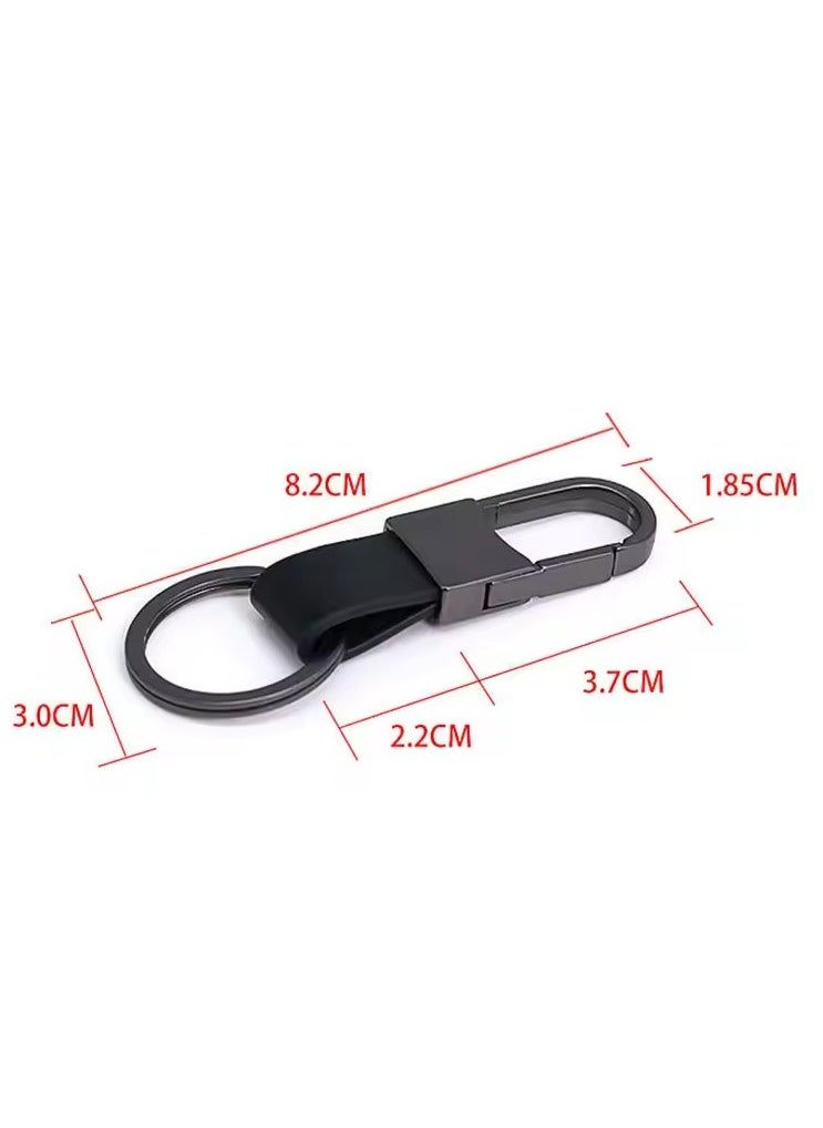 Women Men Leather Keychains Metal Carabiner Holder Car Key Strap Waist Hanging Wallet Car Key Chains New