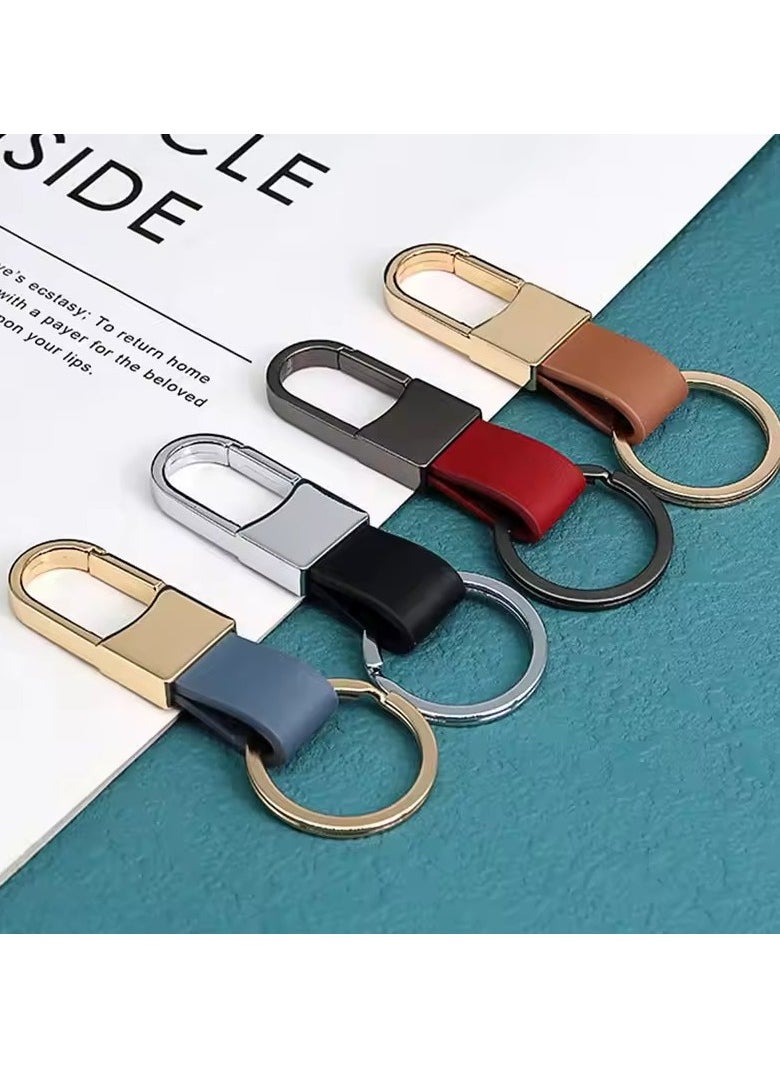Women Men Leather Keychains Metal Carabiner Holder Car Key Strap Waist Hanging Wallet Car Key Chains New