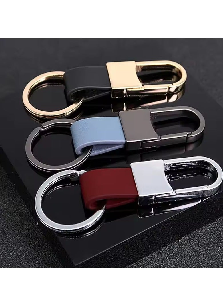 Women Men Leather Keychains Metal Carabiner Holder Car Key Strap Waist Hanging Wallet Car Key Chains New