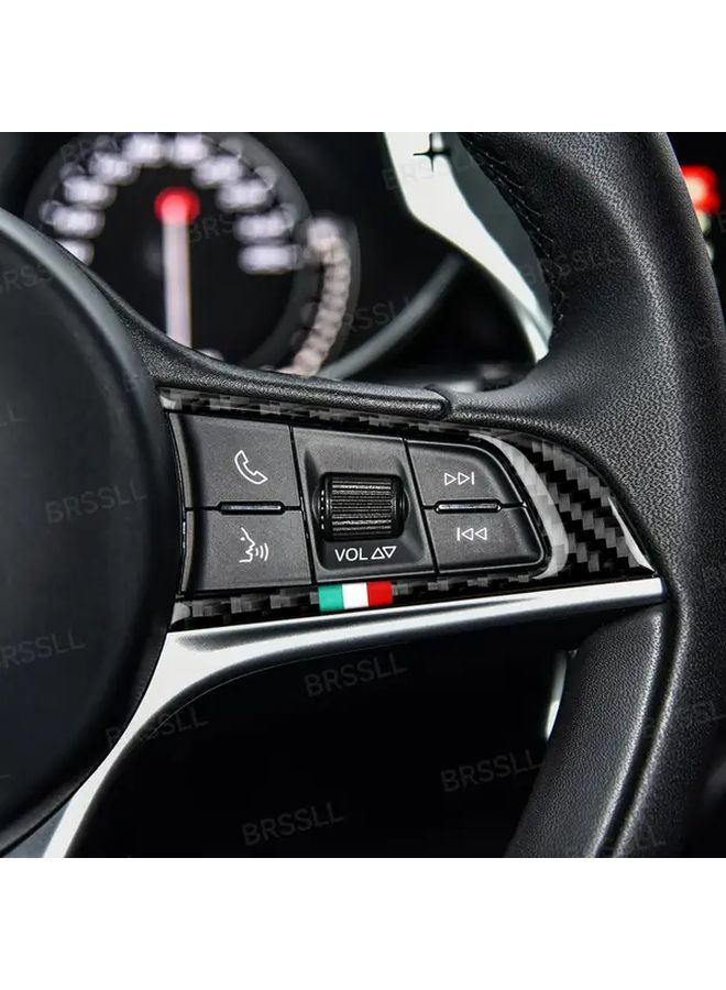 Red Carbon Fiber Steering Wheel Trim Strip Easy Installation Durable Interior Accessory - Image 5