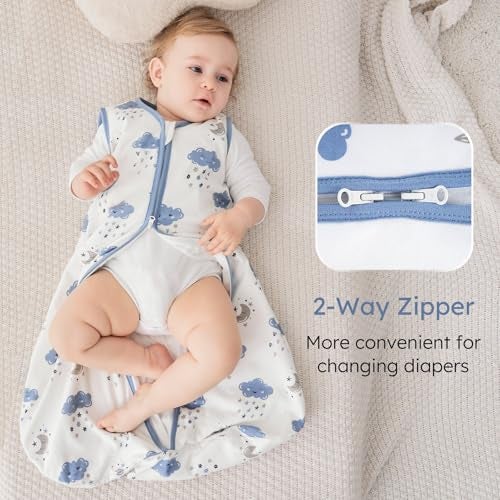 Yoofoss Baby Sleep Sack 18-24 Months with Plush Dots, 2 Pack TOG 1.5 Fleece Baby Wearable Blanket with 2-Way Zipper, Organic Cotton Fabric Toddler Sleeping Sack, (X-Large) - Image 4