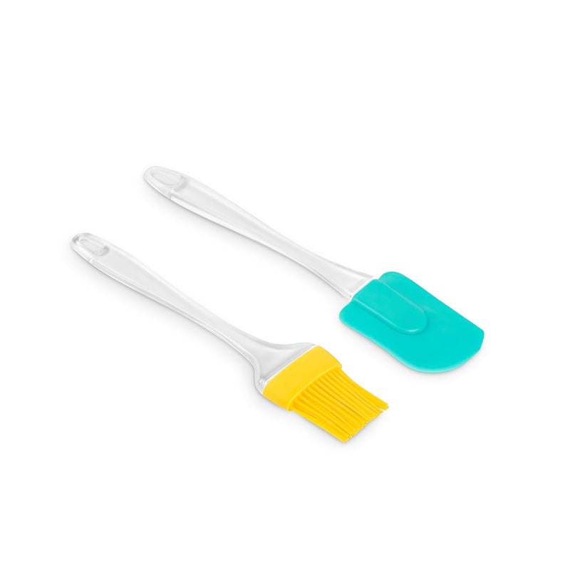 SWASTHA HYGIENE Swastha Hygiene Silicone Spatula and Pastry Brush Set Special for CakeMixerGrillingTandoorCookingBakingGlazingBBQOil Brush for Cooking SiliconOil Brush for Kitchen Use Oil Brush with Spectula Assorted Color  - Image 1