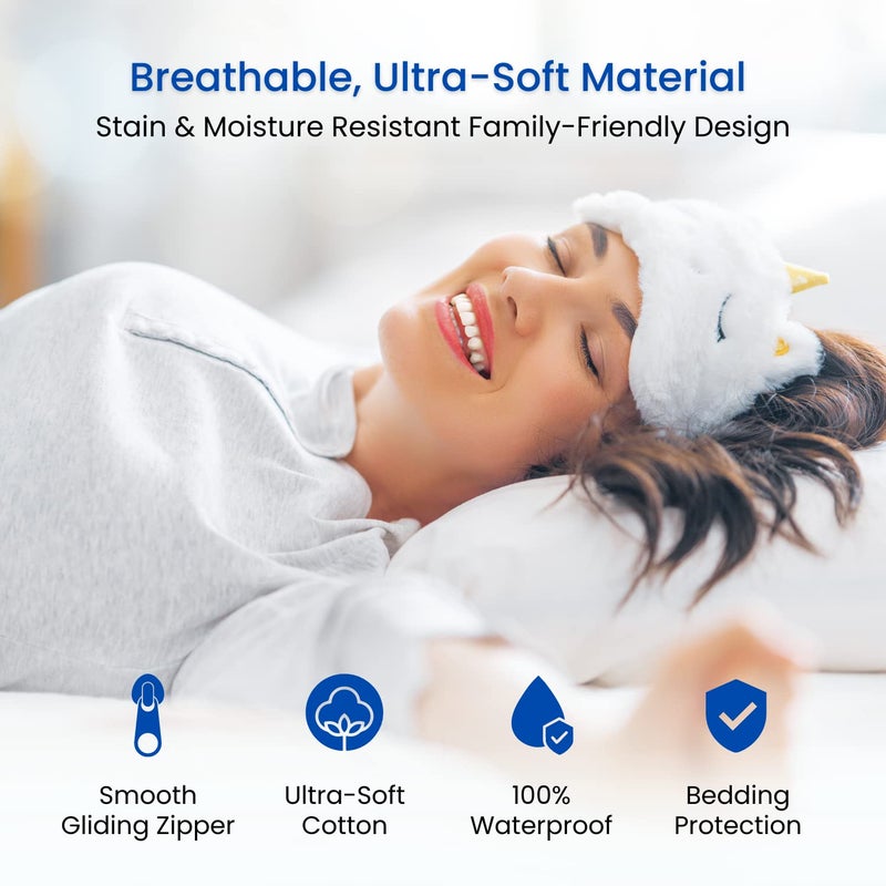 Guardmax Pillow Protector with Zipper King Size - (6 Pack) - Waterproof and Bed Bug Proof Pillow Covers - Pillow Cases Protect Against Allergens  Dust Mites  Bed Bugs  and Liquid Spills.(20 X 36) - Image 4