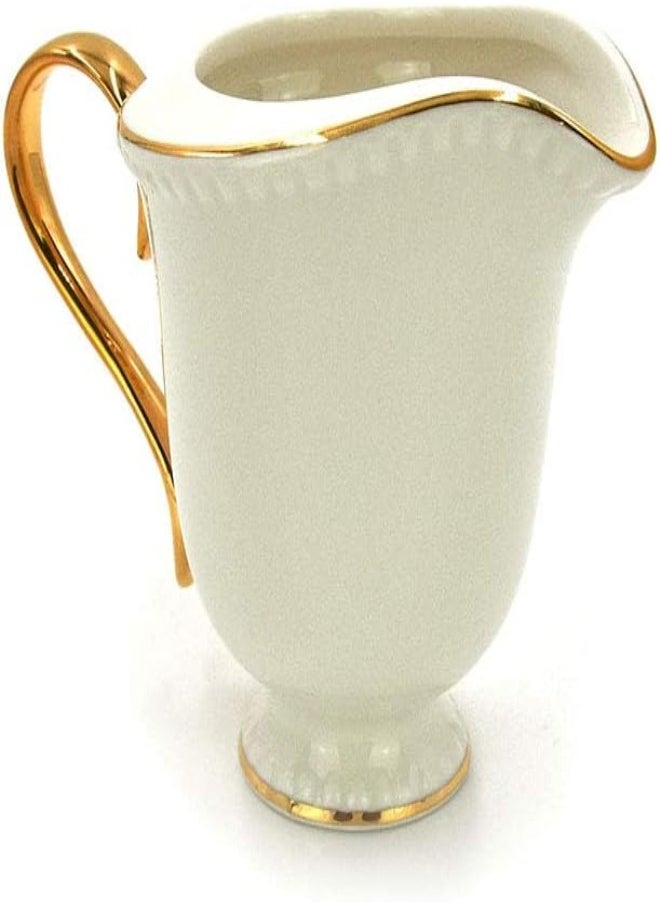 QUALITIER Elegant White and Gold Creamer Cup – Stylish Milk or Cream Serving Cup for Tea and Coffee 
